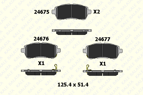 Sada brzdových platničiek kotúčovej brzdy Kale Balata Otomotiv Sanayi Ve Tic. A.S.